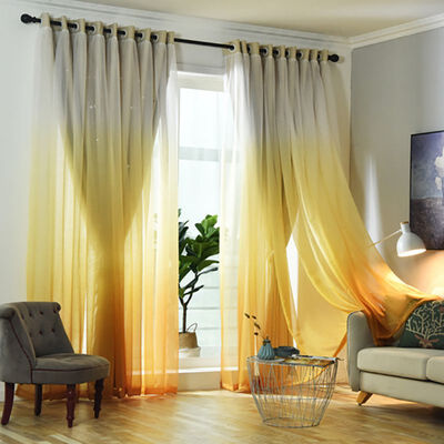 

Polyester Gradient Colors High Shading Curtain Tulle Curtain Sheer For Living Room Kitchen Bedroom Window