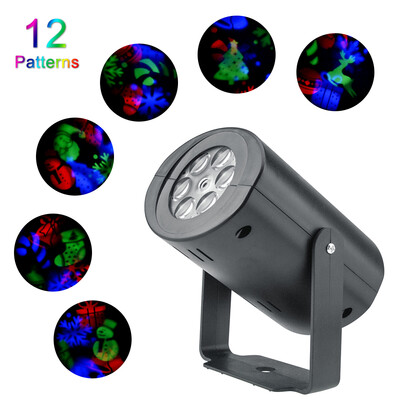 

AC85V-265V LEDs 12Patterns Projector Light RGB Effect Stage Atmosphere Lamp for Christmas Halloween Holiday Party Home Decor Decor