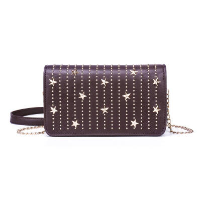 

Star Rivet Flap Shoulder Messenger Handbags Women Leather Chain Satchel Bag