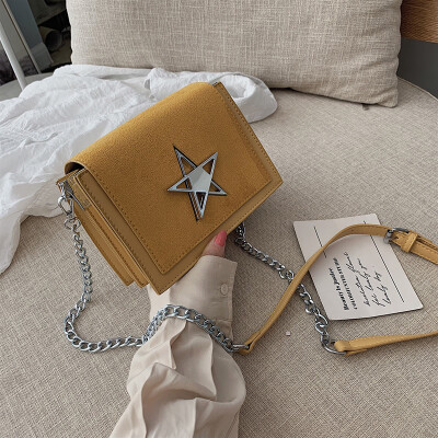 

Retro frosted small square bag fashion chain womens bag 2019 new bag Korean version of Joker chic shoulder Messenger bag