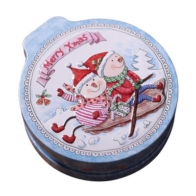 

Christmas Embossing Tinplate Empty Tins With Hanging Rope Candy Cookie Gift Storage Container Decorative Box