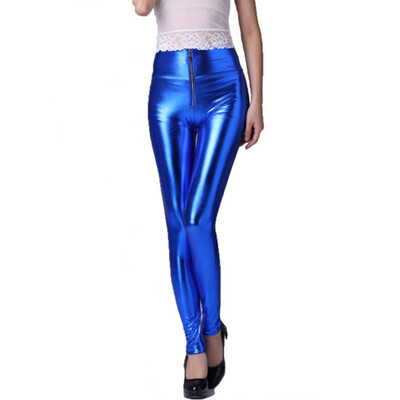 

Women Zip Faux Leather Thin Pants Leggings Skinny High Waist Slim Trousers