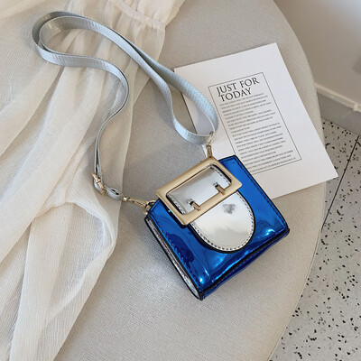 

Tailored Children Fashion Contrast Color Patent Leather Shoulder Messenger Bag Coin Bags