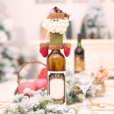 

Toponeto Lovely Cartoon Wine Bottle Cloth Bottle Cap Cover Bar Home Christmas Decoration