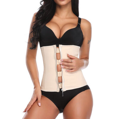 

SLIMBELLE 7 Steel Boned Sport Latex Waist Trainer Zipper Body Shaper Zip Cincher Corset