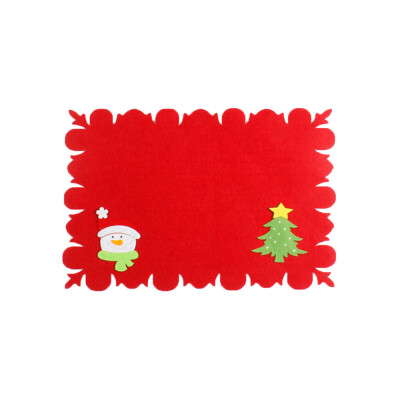 

Christmas Cartoon Placemat Santa Claus Table Mats Non-woven Home Party Decor45cm