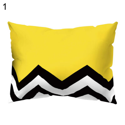 

Geometric Wave Circle Plaid Pillow Case Cushion Cover Sofa Bed Car Office Decor