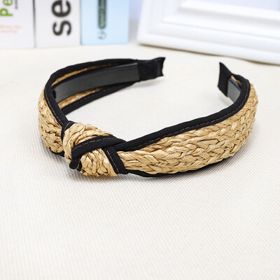 

Fashion Vintage Knot Cross Hand-Woven Hairband Imitate Raffia Headband Headwear Accessories