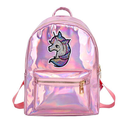 

Horse Print Travel Backpacks Women Laser Plastic Holographic School Bags