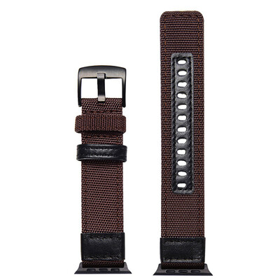 

〖Follure〗Luxury Canvas Leather Watch Band Wrist Strap For Apple Watch Series 4 44MM