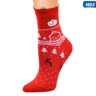 

Lovely Christmas Socks Women Gift Santa Claus Deer Warm Winter Funny Socks