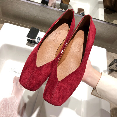 

Grandma shoes spring retro shallow square head thick heel fairy wind shoes Joker night shoes