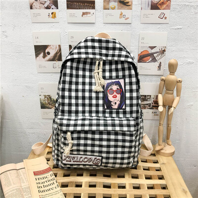 

Ins wind bag female college students shoulder bag Korean version of the tide high school gygo ancient sense girl day line canvas b