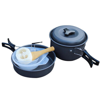 

Camping Cookware Outdoor Travel Aluminum Cooking Kits Picnic for 1-2 Person