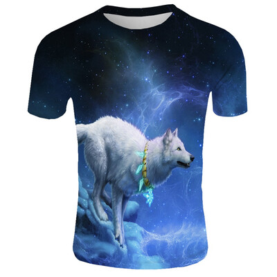 

Toponeto Mens New Summer T-shirt With Round Neck Short Sleeve Blue Flame 3D Printed Top
