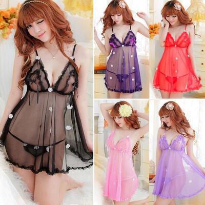 

Women Lace Sexy-Lingerie Nightwear Underwear G-string Babydoll Sleepwear Dress