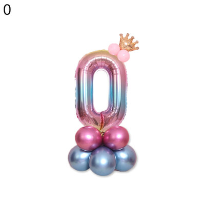 

0-9 Number Crown Foil Latex Balloon Balls Birthday Party Wedding Decor Supplies