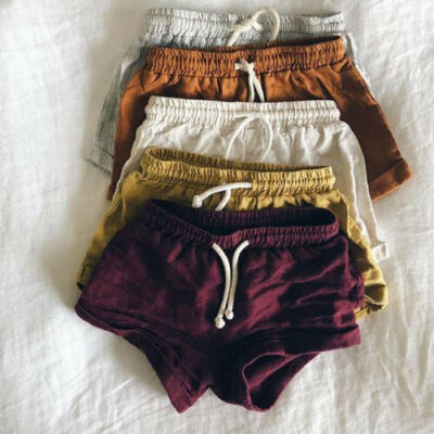 

Kids Baby Boys Girls Toddler Solid Casual Shorts Pants Cotton Trousers Leggings