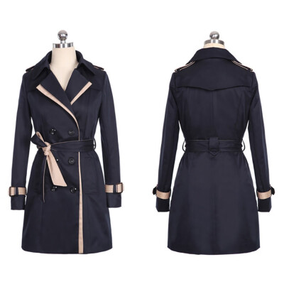 

Toponeto Women Winter Warm Jacket Overcoat Outwear Slim Long Trench Buttons Coat