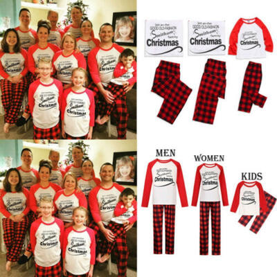 

US Family Matching Adult Kids Christmas Pyjamas Xmas Nightwear Pajamas PJs Sets