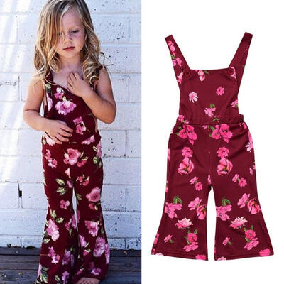 

Casual Toddler Kids Girls Summer Flower Overall Romper Jumpsuit Outfit Clothes