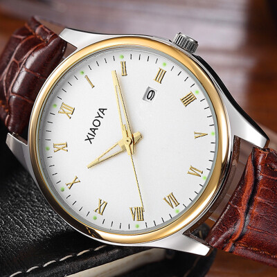 

Korean fashion trend watch male student simple casual ultra-thin luminous leather belt calendar week quartz watch