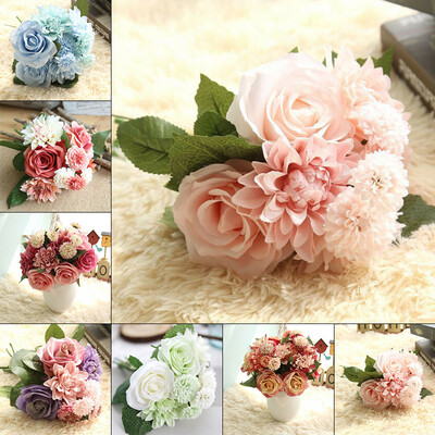 

Artificial Flower Dahlia Rose For Wedding Bouquets Home Decoration Silk