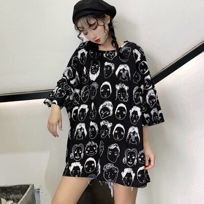 

Women T-Shirts Loose Short Sleeve Round Neck Graphic Printed Shirt Tank Tops O-Neck