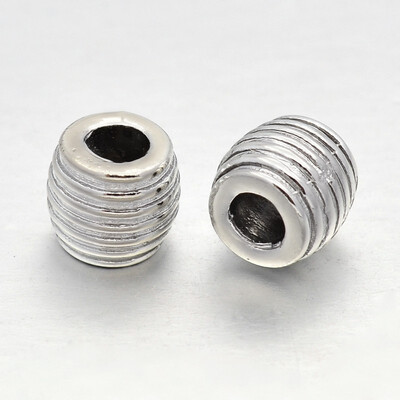 

Unfading Alloy European Beads Large Hole Barrel Beads Silver 10x85mm Hole 45mm