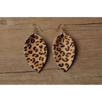 

New Women Statement Leopard Print Leaf Drop Dangle Earrings Wedding Jewelry Hot