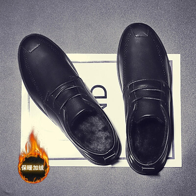

Summer new mens shoes Korean version of the trend of casual shoes mens warm plus velvet shoes England versatile shoes tide shoes