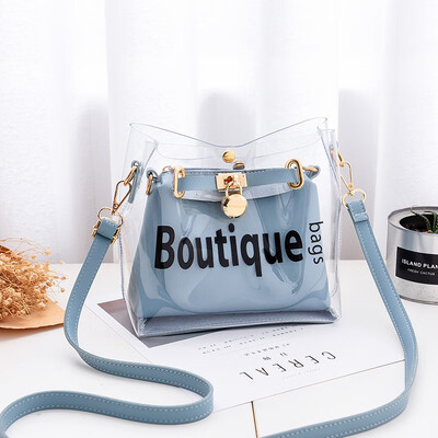 

2019 spring&summer new womens bag portable Korean fashion simple PVC trend single shoulder Messenger bag
