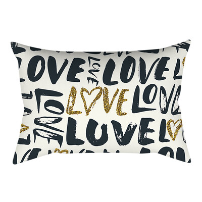 

〖Follure〗Pink small fresh printing square pillowcase home decoration car sofa 30X50cm