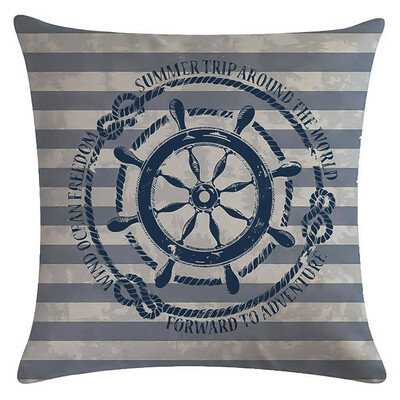

Trend 1Pcs Fashion Pillow Cover Navy Blue Nautical Stripe Series Linen Pillow Case Cushion Cover