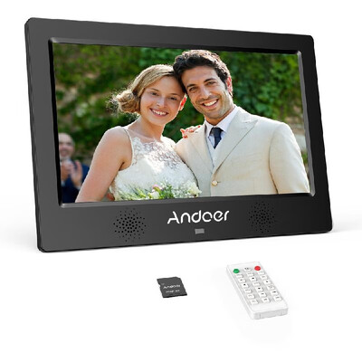 

Andoer 101 Inch Digital Photo Picture Frame 1024600 Resolution TFT-LED Screen Support CalendarClockAlarm ClockPhotoMusicVid