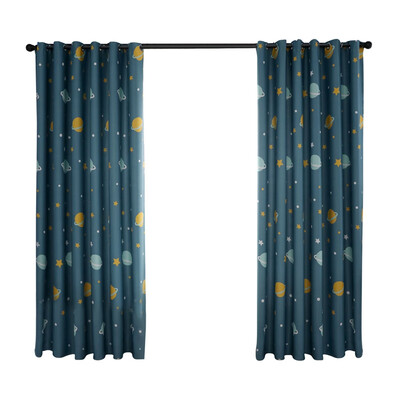 

Factory direct universe starry blackout curtains finished curtains retail wholesale Punch high shading universe starry print
