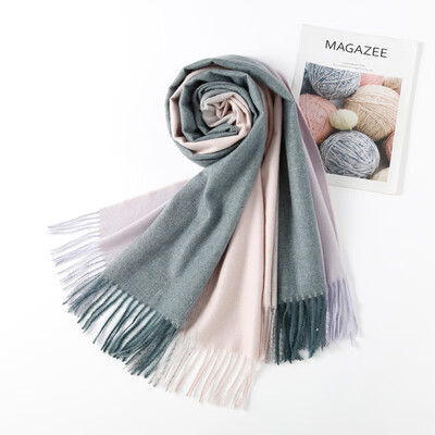 

New gradient color scarf female autumn&winter imitation cashmere thickening wild shawl dual-use warm scarf