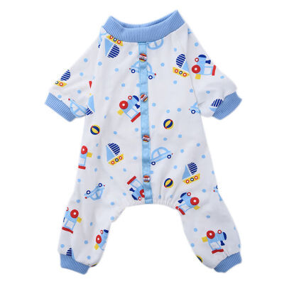 

Small Car Print Pony Dog Jumpsuit Pajamas Comfy Cotton Pet Pjs Shirts Pink Blue Pet Dogs Clothes