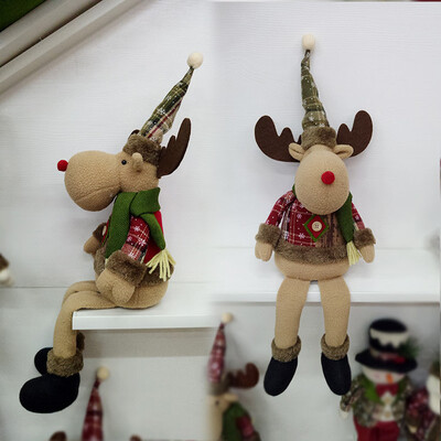 

〖Follure〗Sitting Christmas Santa Claus Snowman Elk Xmas Ornament Window Decoration