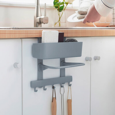 

Toponeto Wall Mounted Kitchen Bathroom Storage Rack Shelf Hooks Hanger Draining Holder