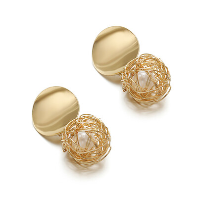 

2019 Vintage Earrings Large For Women Statement Earrings Geometric Golden Color Metal Pendant Earrings Trend Fashion Jewelry