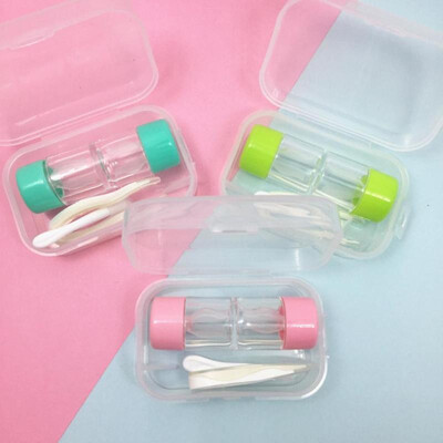 

Portable Cosmetic Contact Lens Box Container Holder RGP Hard CaseTweezers