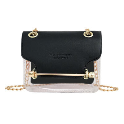 

Transparent Jelly Shoulder Messenger Handbags Women PVC Chain Crossbody Bag