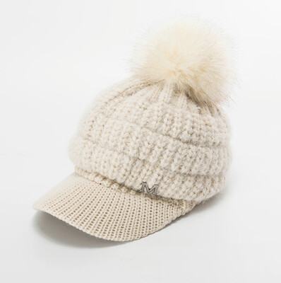 

Tailored Men Women Winter Cap Solid Ear Protector Slouchy Hairball Hat