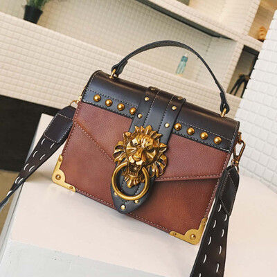 

Tailored Woman Fashion Metal Lion Head Shoulder Bag Mini Square Crossbody Bag