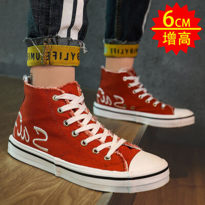 

Mens shoes fall casual Joker high canvas board shoes Korean version of the trend with students tide shoes