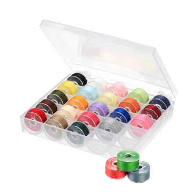 

25-Grid Assorted Colors Bobbins with Sewing Thread Set Hand Stitching Machine Sewing Thread with Storage Case for Brother Singer J