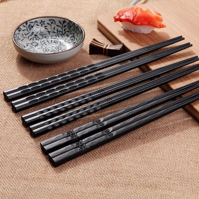 

9&quot Black Chopstick Reusable Chinese Japanese chop hair stick stir fry party Gift