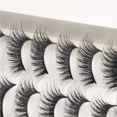 

〖Follure〗10 Pairs Thick Long Cross Party False Eyelashes Black Band Fake Eye Lashes