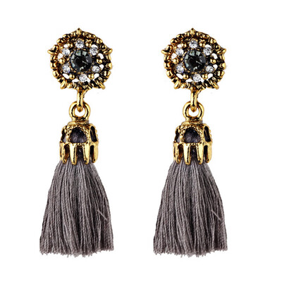 

Earrings Bohemian Alloy Fringed Diamond Pendant Earrings Ladies Earrings Ear Decorative Jewelry Accessories